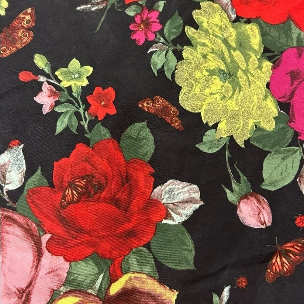 Baker By Ted Baker Dress Girls Sz 8 Black Multi Floral Party Flower Girl Church